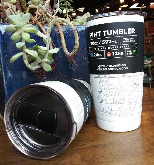 Home Town Map 20 oz Insulated Pint Tumbler